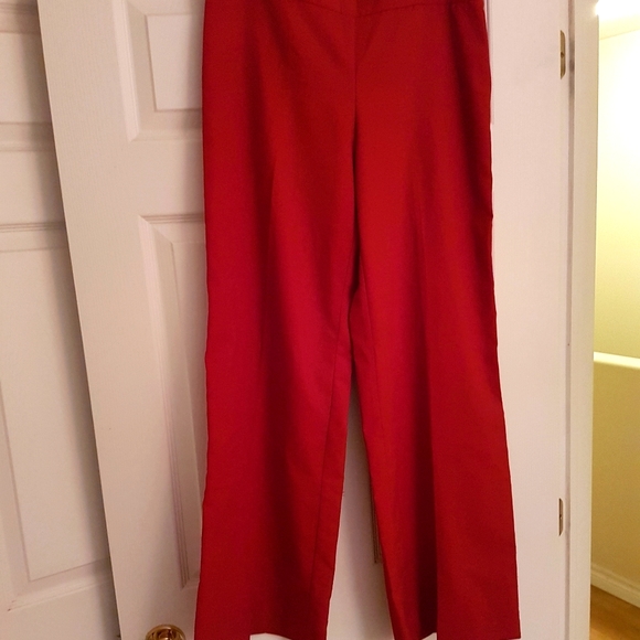 Kate & Leopold red side zip wide leg pants - Picture 1 of 5